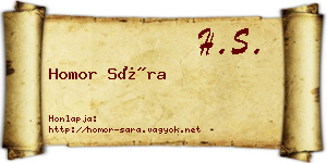 Homor Sára névjegykártya